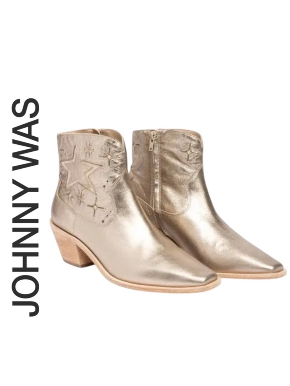 NEW JOHNNY WAS STARGAZER Metallic Leather Booties 7.5